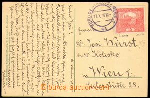 86518 - 1919 postcard with 15h from VII. plate, pos. 46, CDS FREUDEN