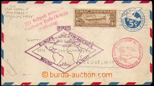 86533 - 1930 USA  air postal stationery cover 5c transported Zeppeli