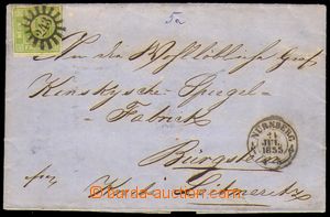 86542 - 1855 folded letter with Mi.5 - very wide margins, numeral pm