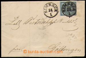 86543 - 1851 HANNOVER  folded letter with Mi.1 - very wide margins, 