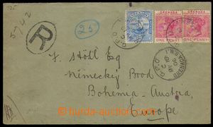 86551 - 1906 Reg letter to Bohemia with Mi.64 + 2 pcs of Victoria 1p