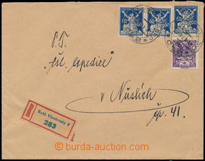 86574 - 1921 Maxa R5, R-dopis vyfr. zn. OR a Holubice, Pof.144, 157 