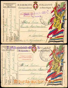 86742 - 1919 2ks lístků italské PP s DR Čs.PP č.50, 28.II.19 a 