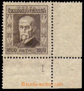 86752 -  Pof.179, 300h brown, P8, corner piece with plate number I, 