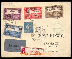 86755 - 1931 R+Let-dopis do ČSR, se smíšenou frankaturou Lucembur