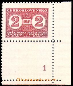 86849 - 1935 Pof.PD10A KD, 2CZK red, line perforation 9¾;, the 