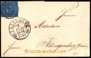 86898 - 1854 letter with Mi.8, four-circle cancel. 220, in front CDS