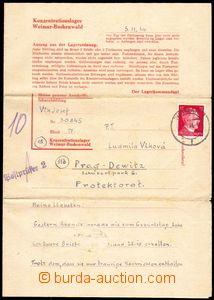 86903 - 1944 KT BUCHENWALD   skládaný dopis včetně obsahu z KT W
