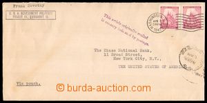 86974 - 1941 KONZULÁRNÍ POŠTA  obálka dopravena do USA diplomati