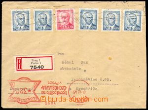 86991 - 1945 Reg letter franked with. combinations imprint meter stm