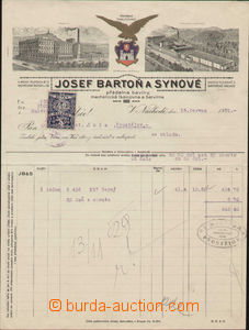 87002 - 1929 KOLKY  Maxa J17, celá faktura Josef Bartoň a synové 