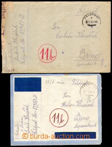 87036 - 1944 ITÁLIE  2ks dopisů od jednoho českého příslušní