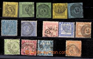 87075 - 1851-68 BADEN  comp. 13 pcs of classical stamp (Mi.2, 3, 6-8