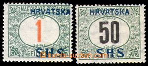 87082 - 1918 2x doplatní uherská známka s přetiskem HRVATSKA SHS