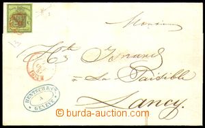87279 - 1847 skládaný přebal dopisu vyfr. zn. Ženeva 5c, Mi.3, m
