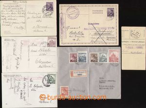 87375 - 1940-45 sestava 6ks celistvostí s různými razítky pošto