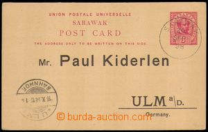 87417 - 1898 dopisnice s vytištěnou zn. 3c (č.1), DR Sarawak 20.S