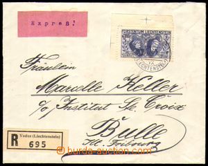 87419 - 1929 R+Ex-dopis vyfr. zn. Mi.86 - rohový kus, DR Vaduz/ (Li
