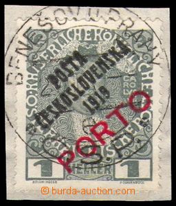 87609 -  Pof.83b, Postage due stmp 1h with overprint PORTO, thin O, 