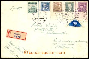 87619 - 1937 heavier Reg letter to own by hand, franked by multicolo