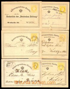 87651 - 1870-75 sestava 6ks dopisnic žluťásek různých vydání,