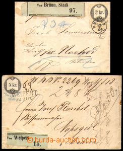 87684 - 1869-70 2x skládaný balíkový dopis, 1x  vylepen kolek 5K