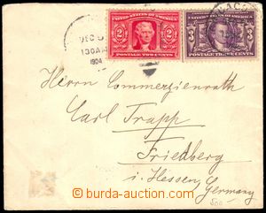 87711 - 1904 dopis do Německa vyfr. zn. Mi.155-156, DR CHICAGO DEC.
