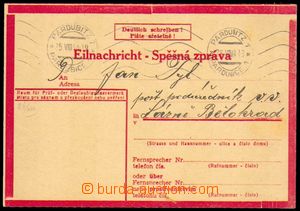 87768 - 1944 stationery Express Card No.1, T III., urgent message se
