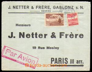 87785 - 1934 Air-mail commercial preprinted letter to France, with P