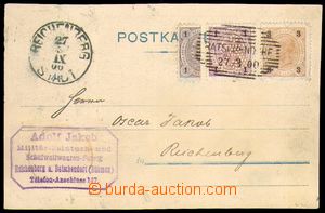 87804 - 1900 postcard with multicolor franking 2+½ stamps, perf