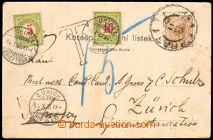 87821 - 1898 pohlednice zaslaná z Prahy do Švýcarska vyfr. zn. Mi