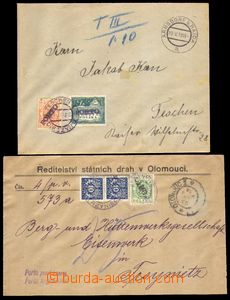 87860 - 1919 2ks nevyfrankovaných dopisů adresovaných do Polska, 