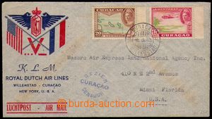 87864 - 1943 Let-dopis do USA vyfr. leteckými zn. 15c a 20c, DR Cur