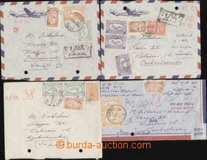 87866 - 1953 sestava 4ks leteckých dopisů zaslaných do ČSR, boha