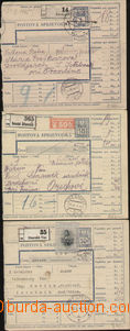 87868 - 1944-45 POŠTOVNÍ PRŮVODKA  sestava 3ks poštovních prův