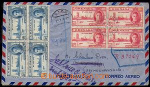 87874 -  FDC with Mi.135 and 136 in blocks of four, CDS Grenada 25.S