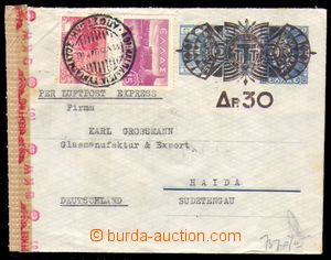 87903 - 1943 inflation letter to Sudetenland, overprint postal stati