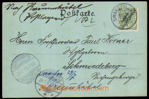 87908 - 1900 GERMAN SOUTH WEST AFRICA  postcard franked with. overpr