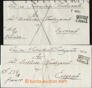 87916 - 1848 comp. 2 pcs of folded letters with postmarks POHRLITZ, 