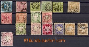 87923 - 1850-81 selection of 17 pcs of stamps issue Numerals + Coat 