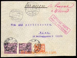 88032 - 1925 Let-dopis do Vídně, vyfr. zn. Pof.L5 2x a 148, DR Pra