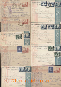 88079 - 1941-43 sestava 9ks dopisnic, 7x dofrankovaná, německá ce