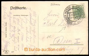 88080 - 1907 pohlednice (výstaviště Brno, mj. balón) vyfr. zn. 5