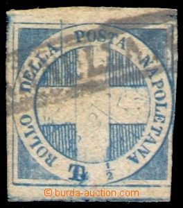 88187 - 1860 Mi.9, Savoy Cross ½; Tor, blue, framed pmk, rest o
