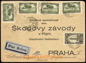 88330 - 1931 Let-dopis do ČSR vyfr. zn. 50c + 4ks leteckých zn. 75