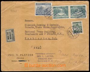 88339 - 1941 Let-dopis do USA vyfr. zn. Pof.27, 37, 45 2x, DR Prag 2