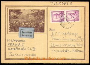 88340 - 1946 tiskopis zaslaný letecky do Holandska, korespondenčn