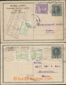 88403 - 1918-19 CPŘ3, Karel 8h, sestava 2ks dopisnic s dofrankován