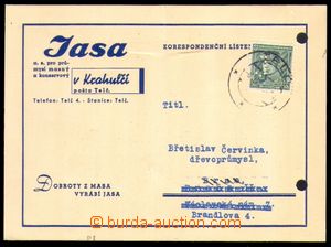 88426 - 1939 Maxa J1, firemní lístek vyfr. čs. zn. Štefánik 50h