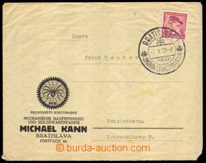 88429 - 1937 Maxa K5, firemní dopis vyfr. zn. Masaryk 1Kč s perfin